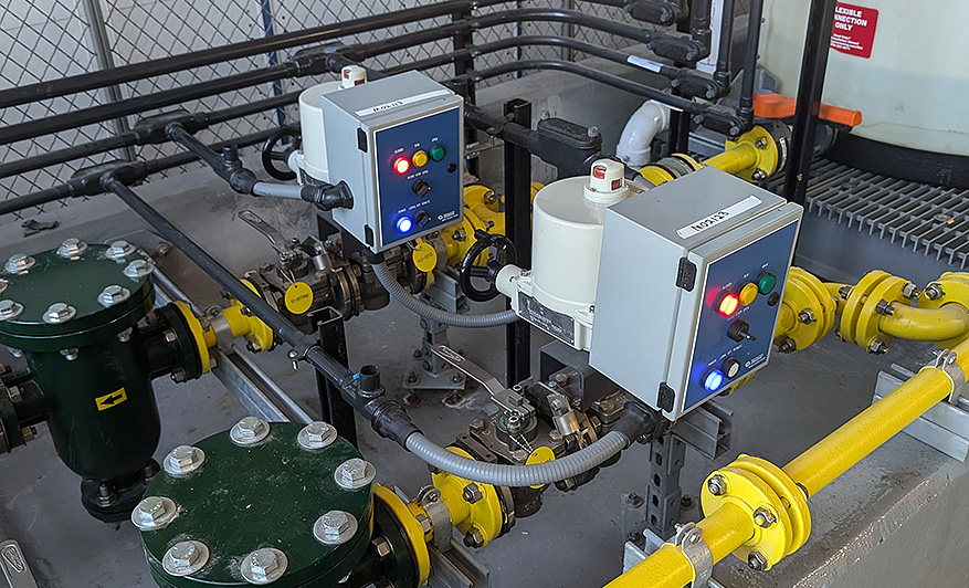 P3 Electric Actuator and Motor Control Center Used on a Valve in the Field for Automation and Process Management